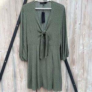 NWT Dynamite Sage Green Polka Dot Dress